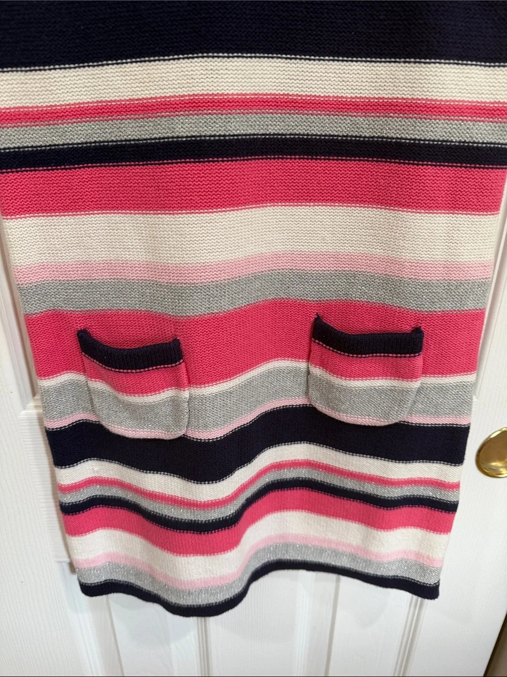 Gymboree Striped Knit Dress in Pink, Navy & Gray size 10